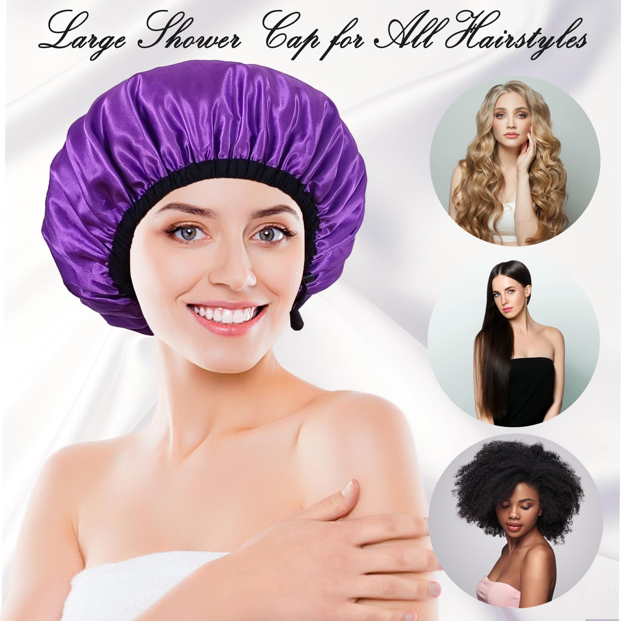Gorro ducha choshion con banda elástica, ajuste cómodo.