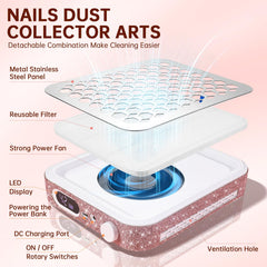 Disipación de calor eficiente en el diseño de Christine Shelly Nail Dust Collector.