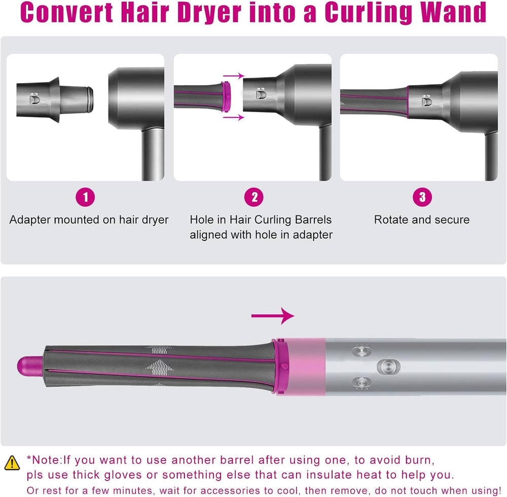 Barrel cónico de Chuancheng para Dyson Supersonic, rizos variados y suaves.