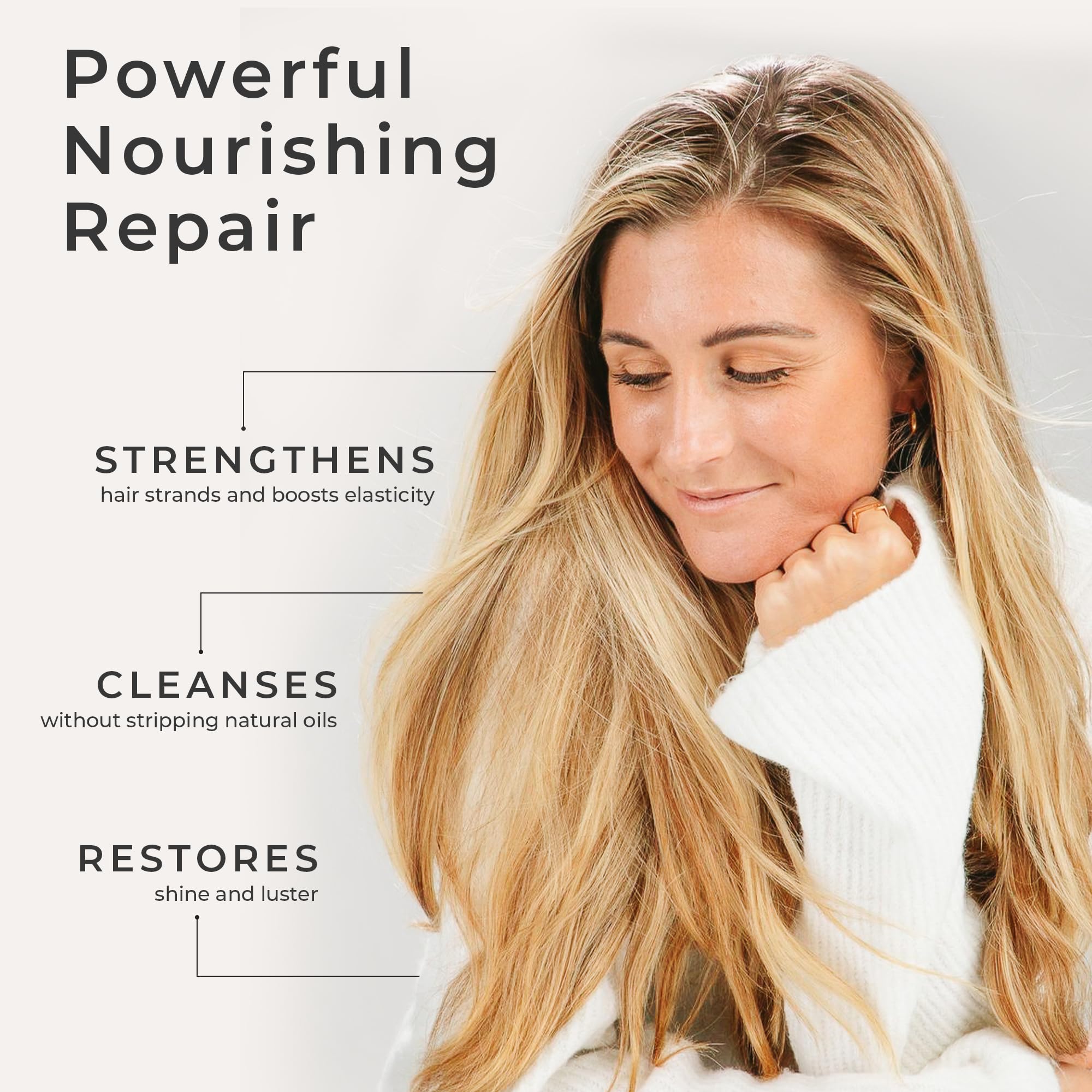 Cabello lavado con CIBU Repair + Protect, apariencia más suave y manejable
