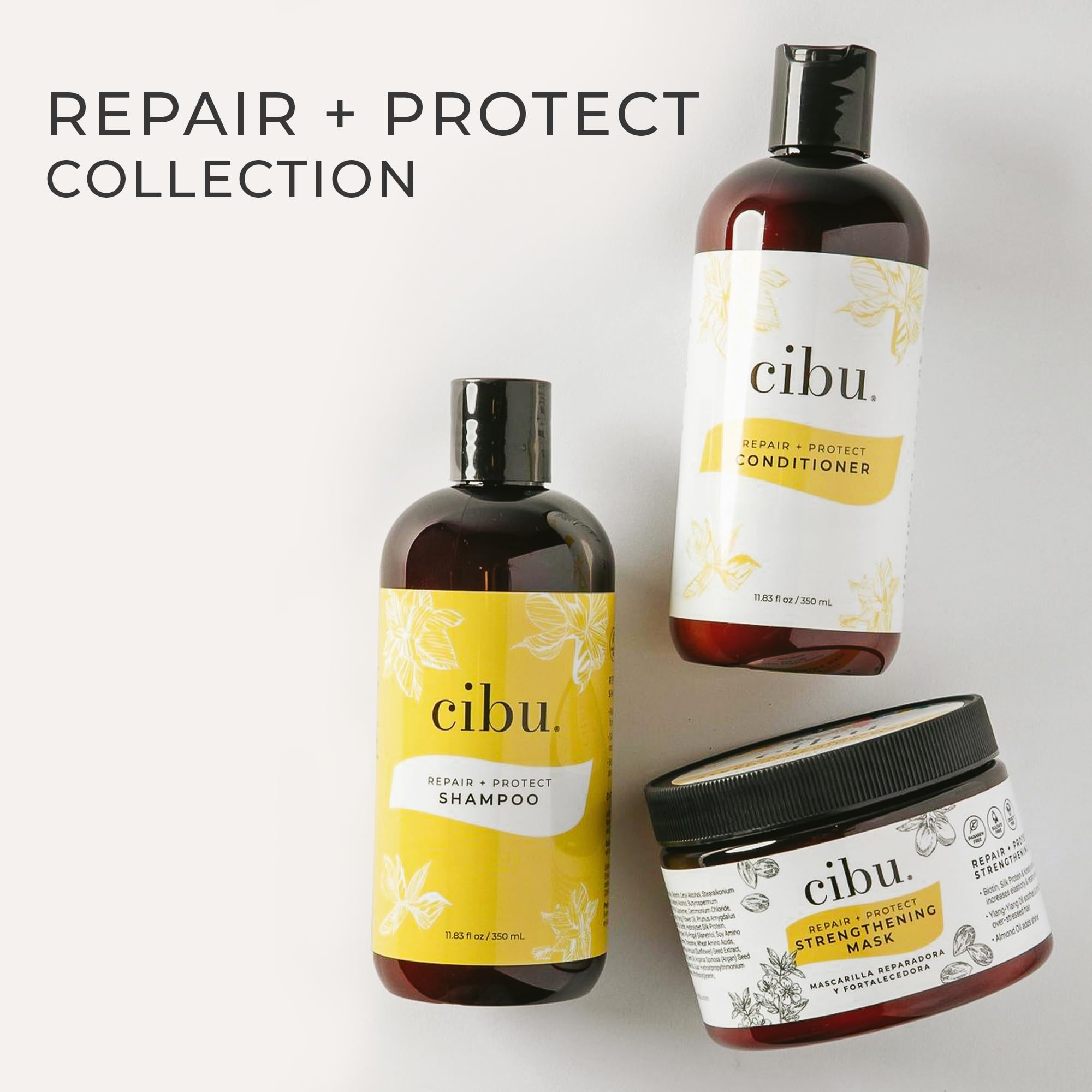 Resultado final de CIBU Repair + Protect, cabello brillante y sano