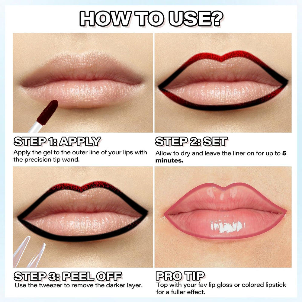 Cilrofelr delineador labial resistente al agua rosa, ideal para días activos.
