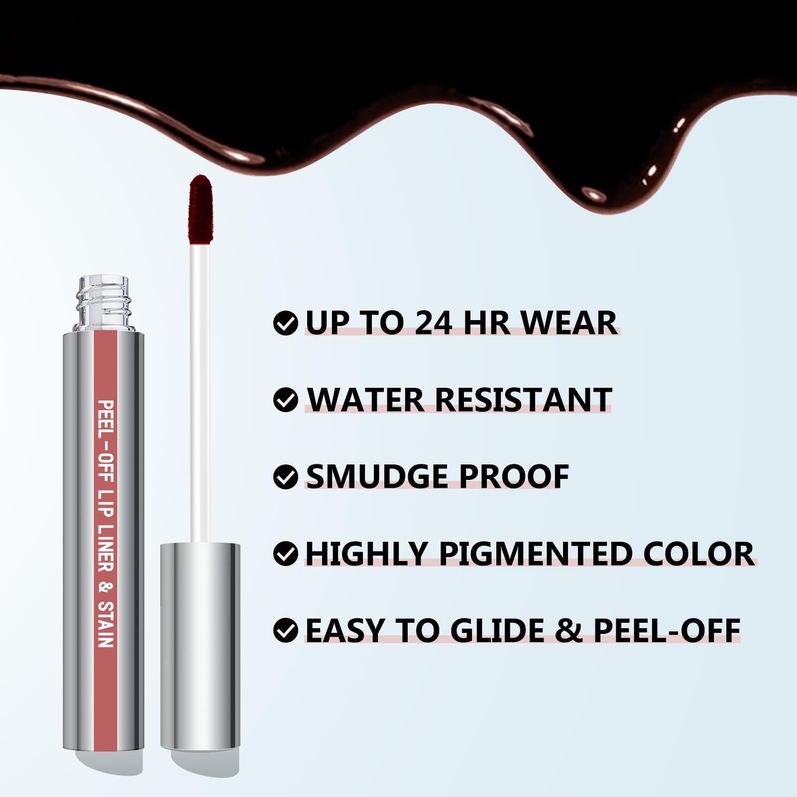 Cilrofelr delineador labial, transferencia resistente para días activos.