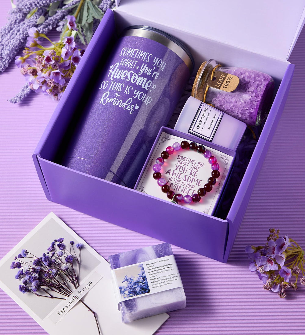 Presentación del conjunto de lavanda CITTA para regalo memorable.