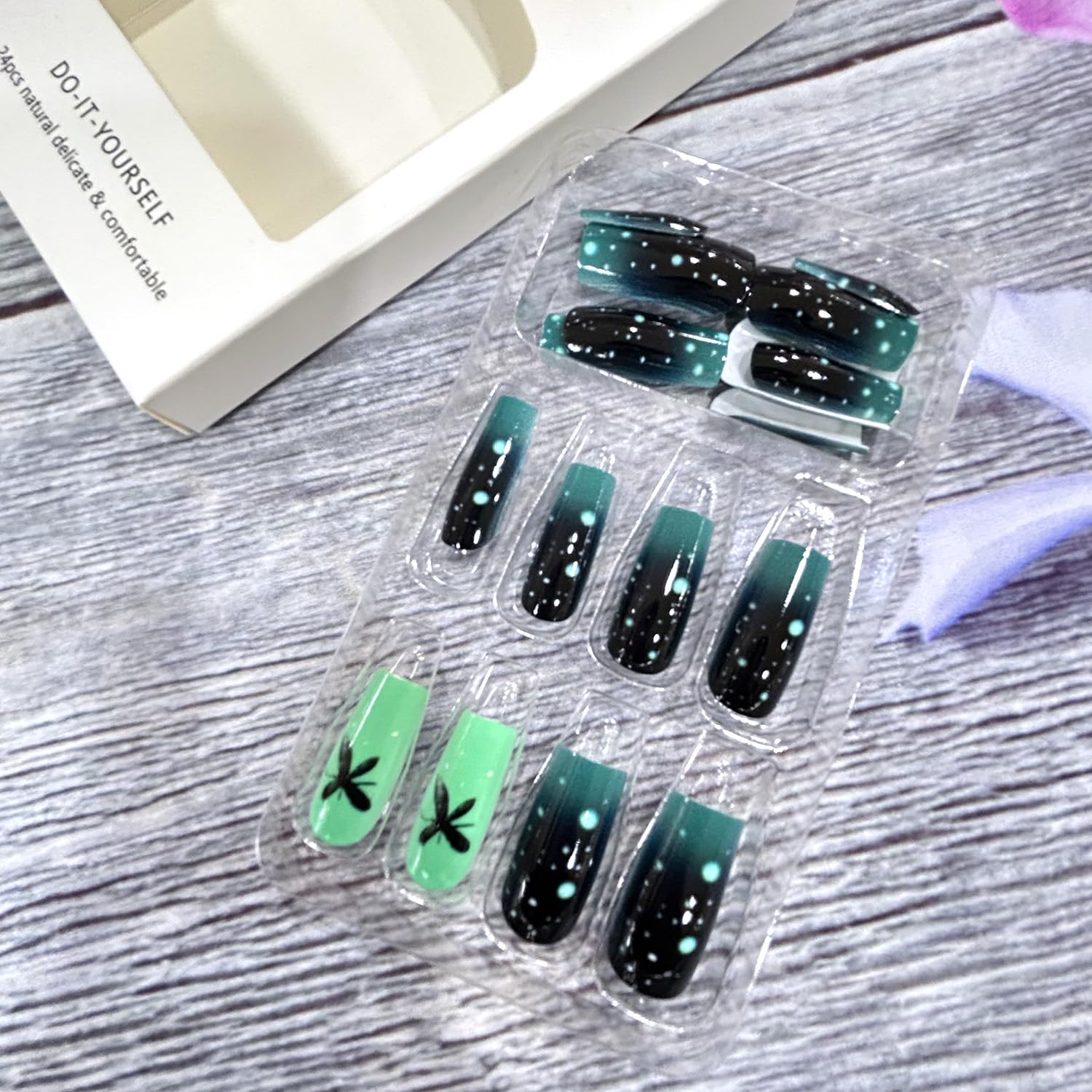 Uñas CJDLTS en forma cuadrada, diseño clásico para manicura casera