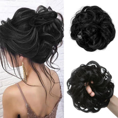 CJL HAIR moño grande desordenado ondulado para mayor volumen.