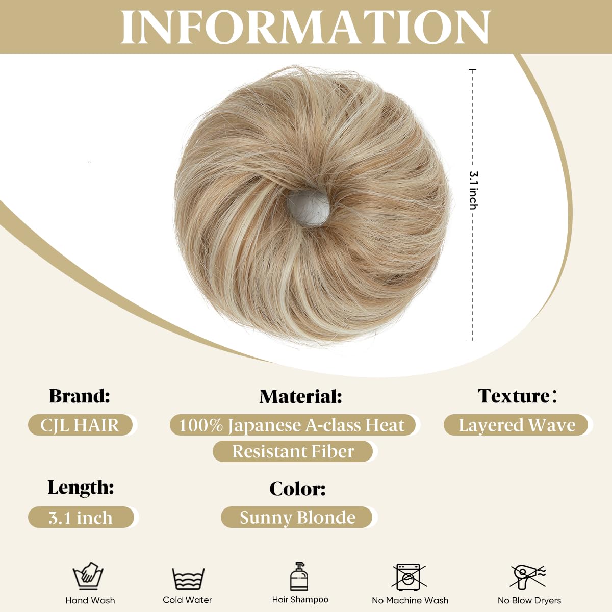CJL HAIR rizos pequeños que añaden volumen para recogido informal