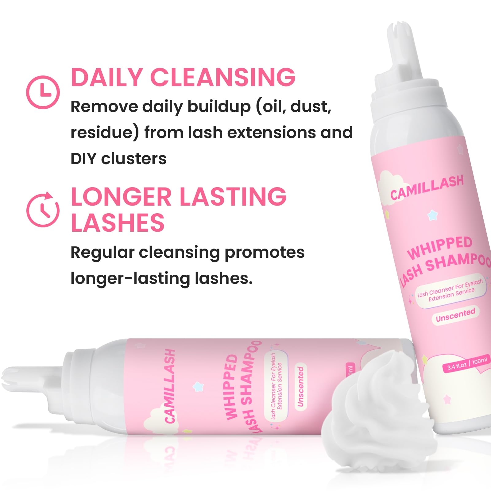 Close-up of dense foam lather from CL CAMILLASH for thorough cleansing.