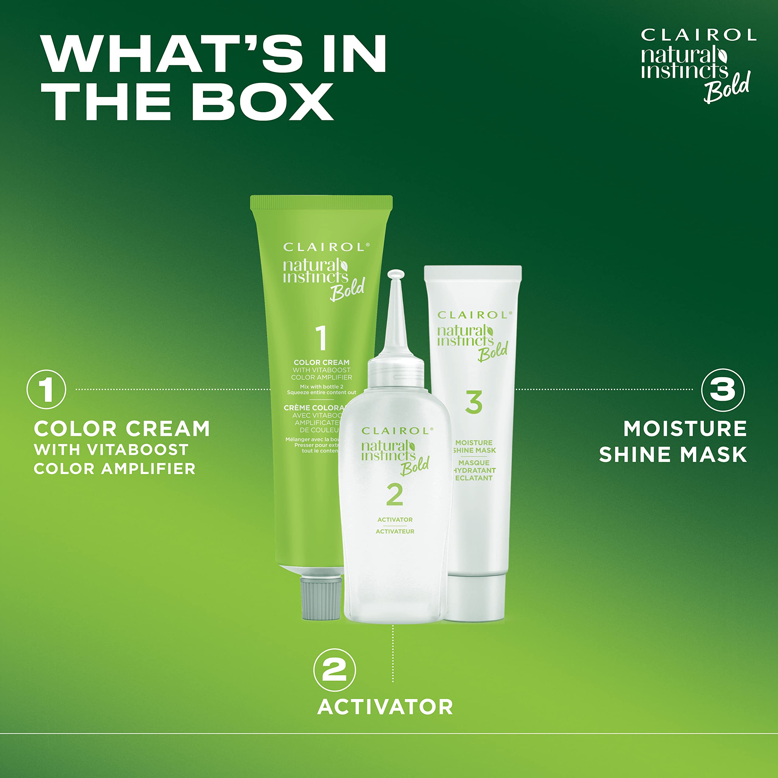 Mascarilla Brillo Hidratante de Clairol Instintos Naturales, hidratación y brillo.