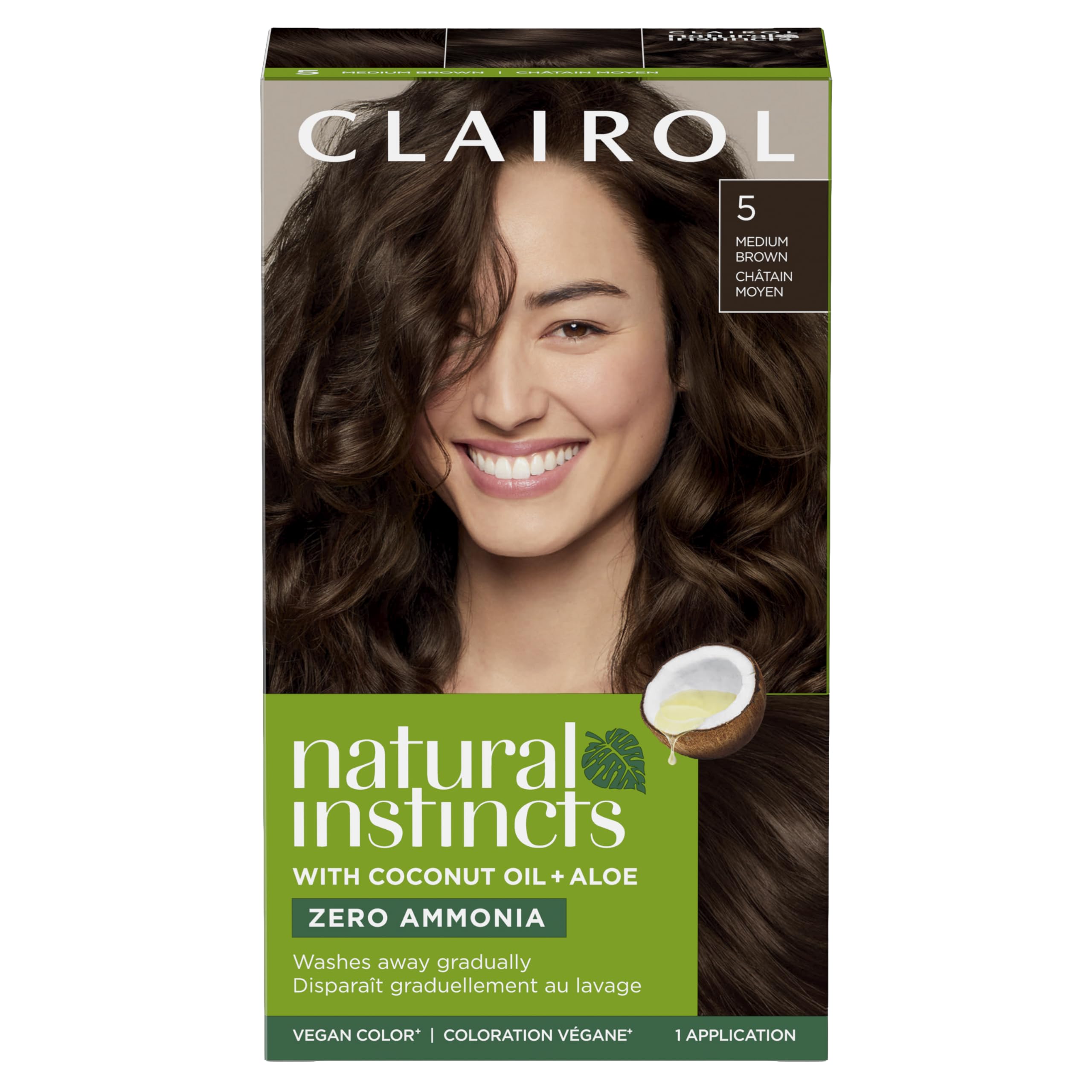 Clairol Natural Instincts 5 castano medio: tinte suave para color natural y duradero.