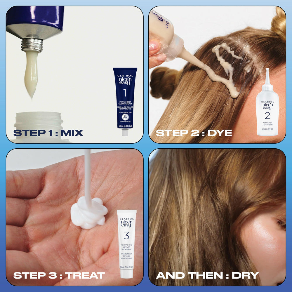 Clairol Nice'n Easy tratamiento-revitashine ayuda a fortalecer y sellar el color.