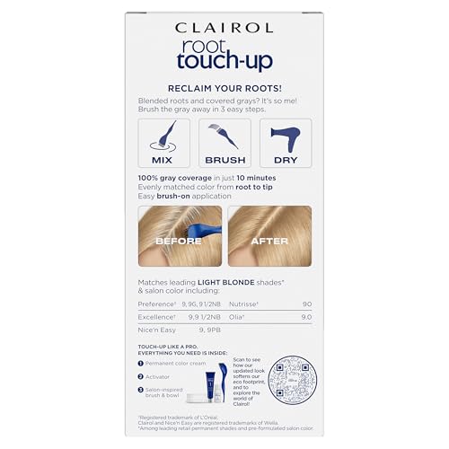 Clairol retoque de raíces: brocha y tazón para mezclar y aplicar.