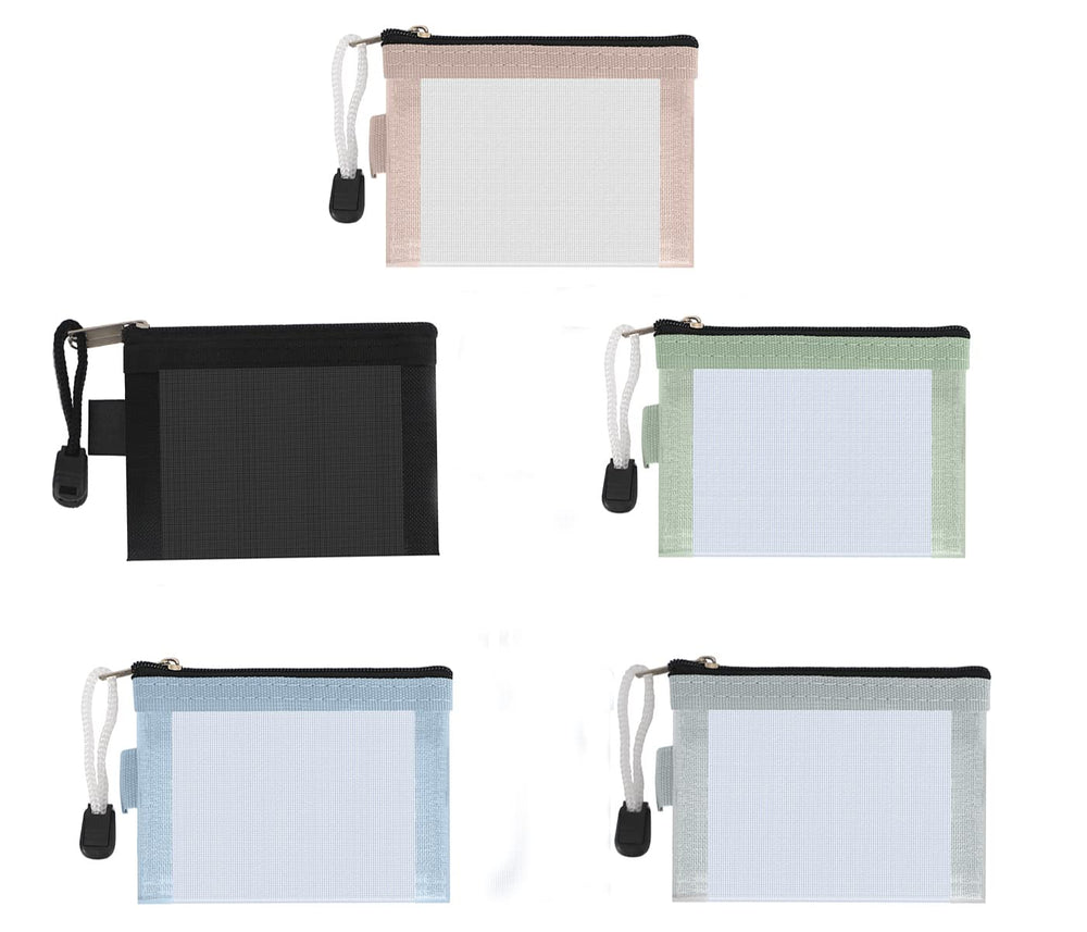 Classycoo bolsas malla mini con cremallera, vista frontal, ideal para llaves y monedas.