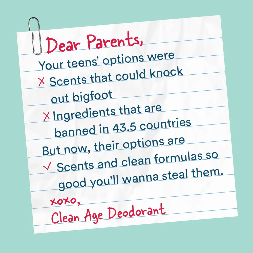 Label closeup for Clean Age vegan and paraben-free formulation
