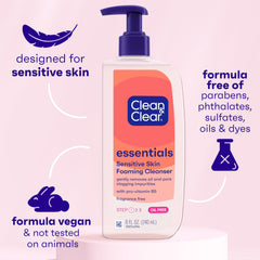 Clean & Clear Essentials, aplicacion-manos-espuma: masaje suave para rostro limpio.