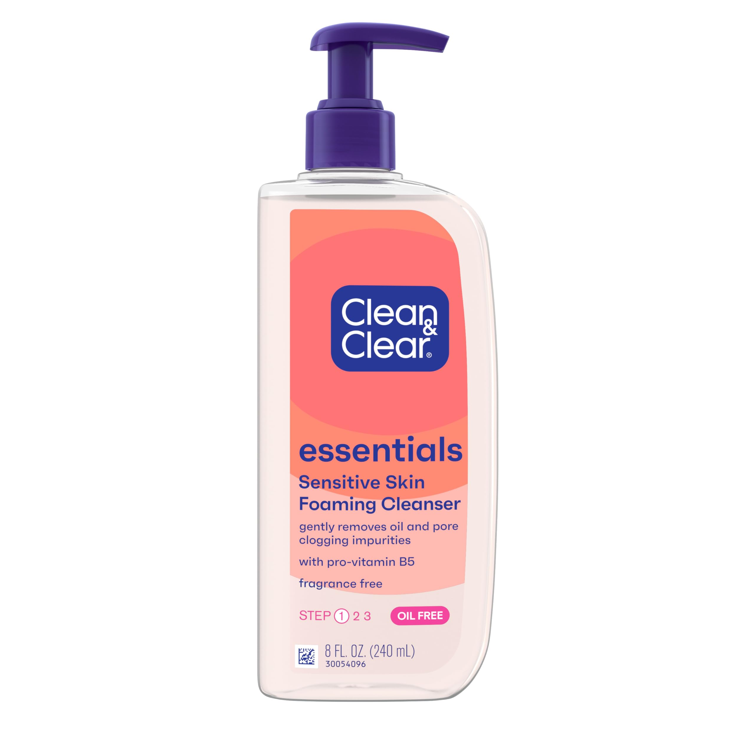 Clean & Clear Essentials, envase-espuma sin fragancia: ideal para piel sensible y uso diario.