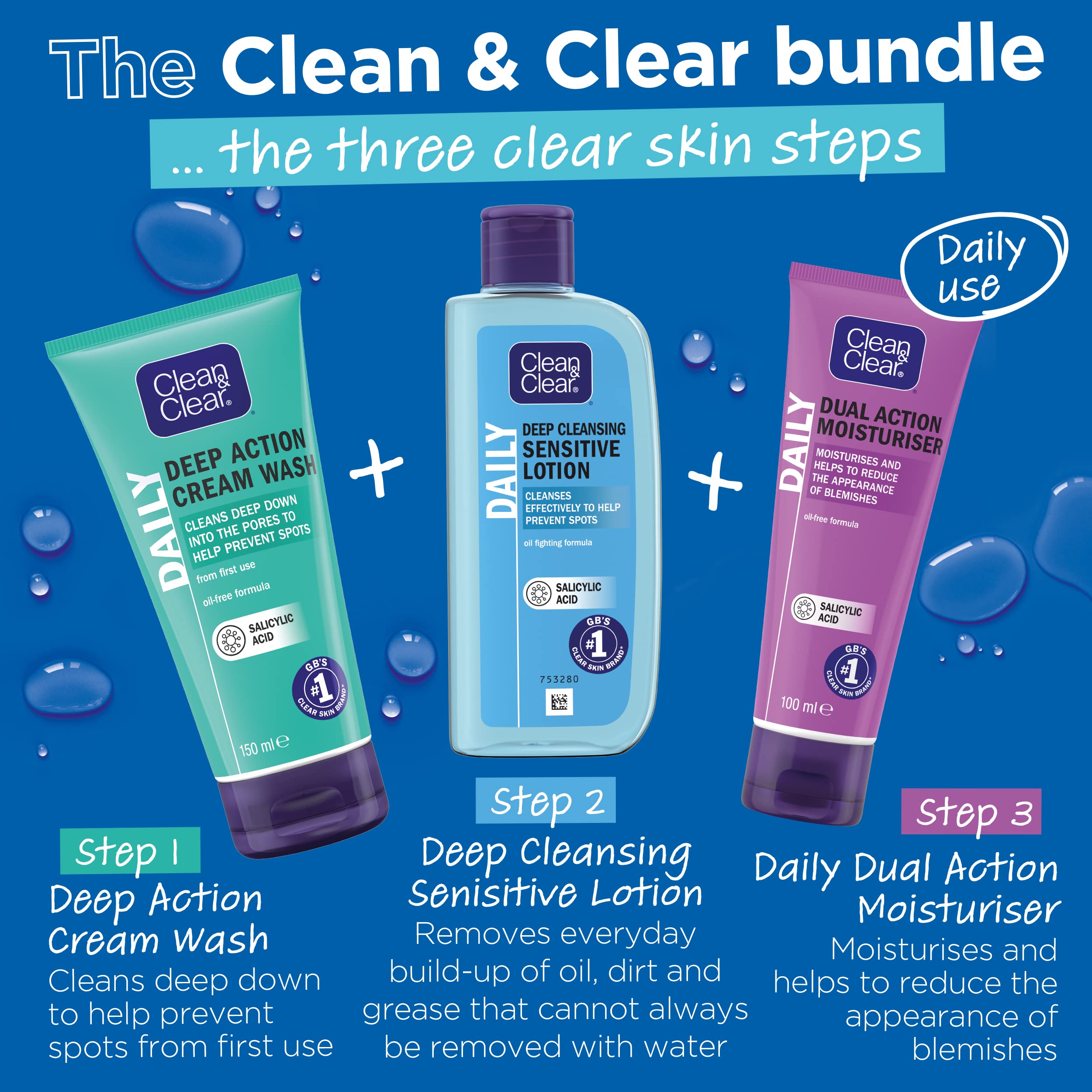 Escena de uso diario con Clean & Clear para piel sensible
