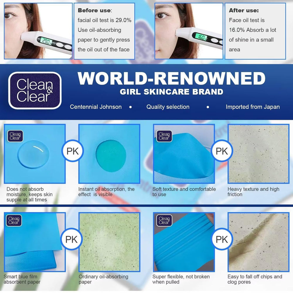 Clean & Clear paquete de cinco, 60 hojas, portátil para llevar.