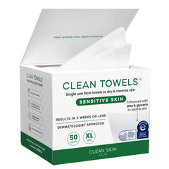 Clean Skin Club Clean Towels XL, textura ultra suave para piel sensible, ideal para uso diario.