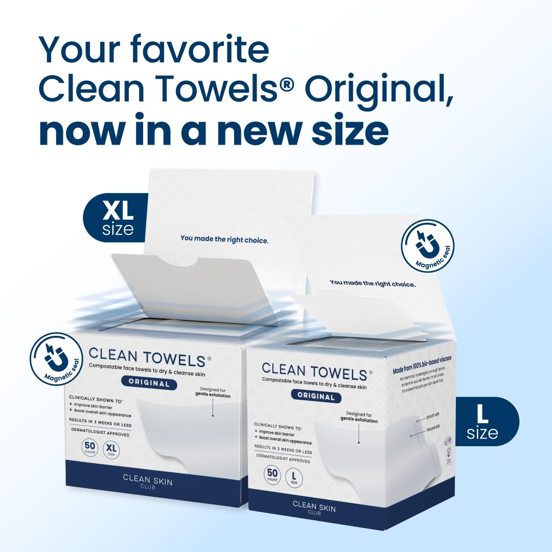 CLEAN SKIN CLUB toallas faciales desechables secas para secado limpio.