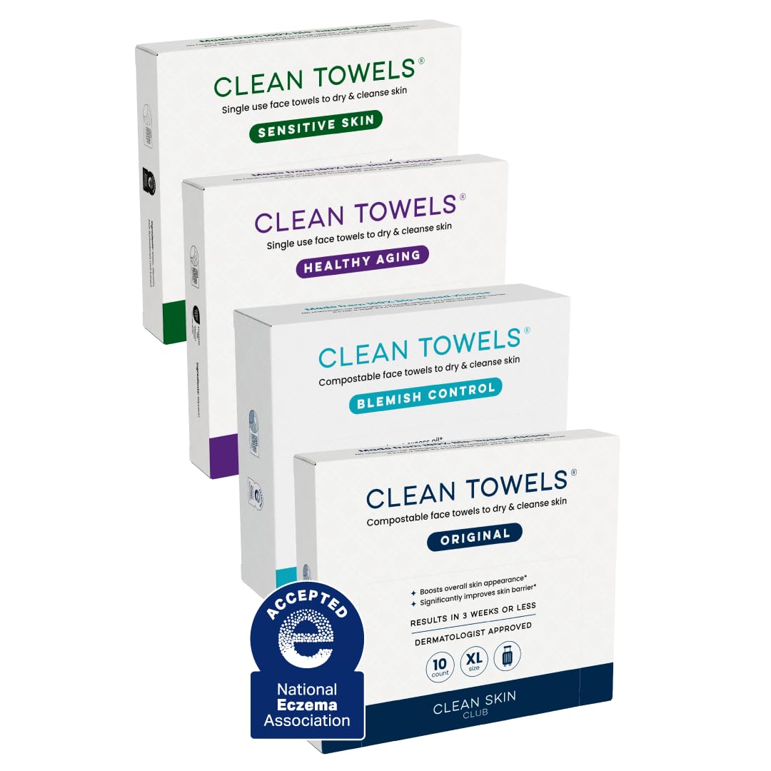 CLEAN SKIN CLUB: toalla facial original para limpieza diaria y frescura.