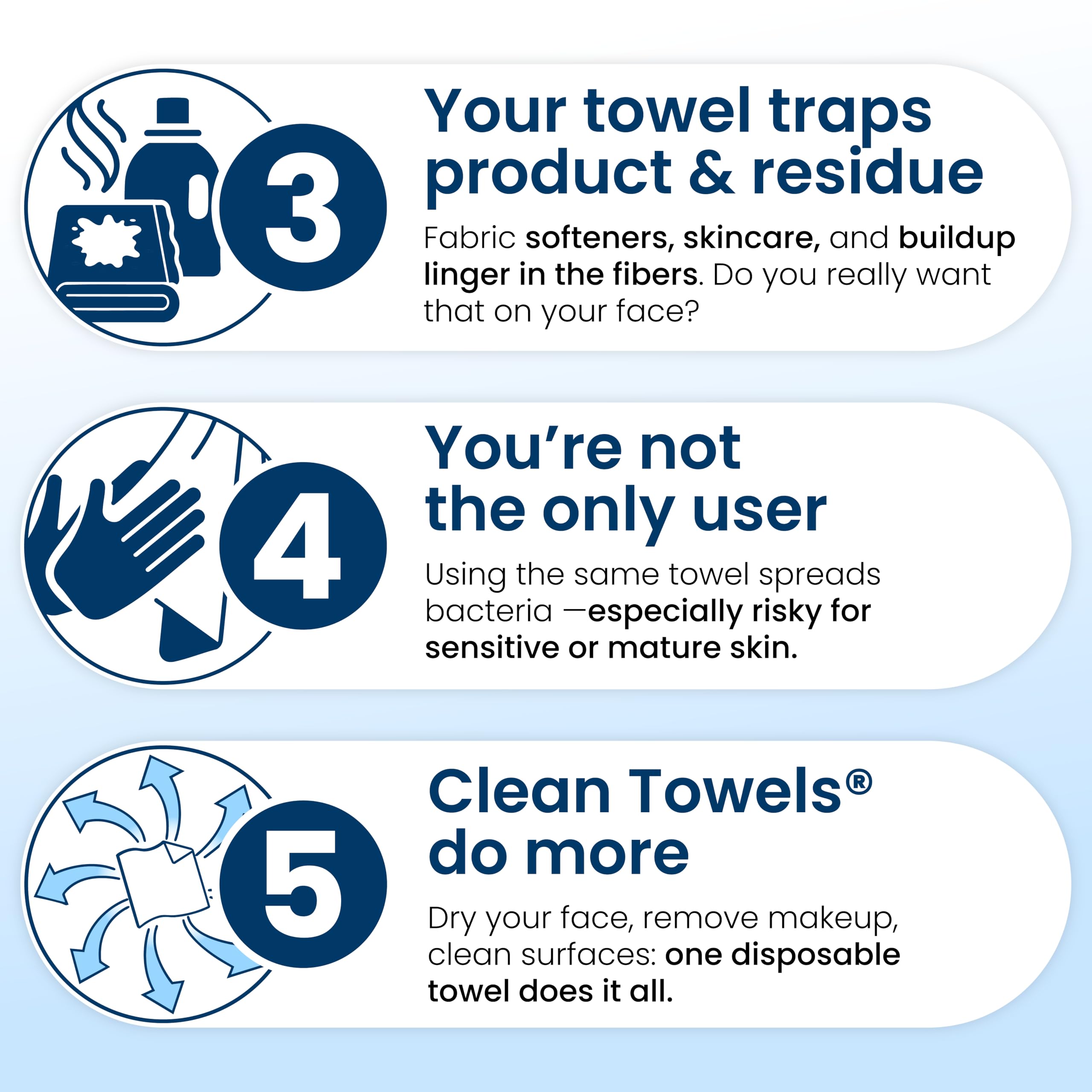 CLEAN SKIN CLUB Clean Towels XL, aprobadas dermatológicamente para higiene personal