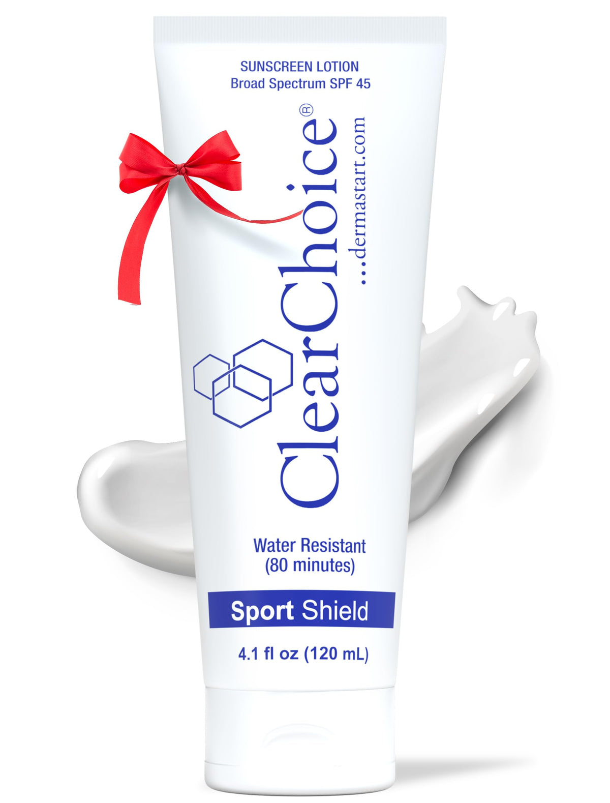 ClearChoice protector solar facial SPF 45, botella frontal, protección ligera para uso diario.
