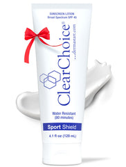 ClearChoice protector solar facial SPF 45, botella frontal, protección ligera para uso diario.