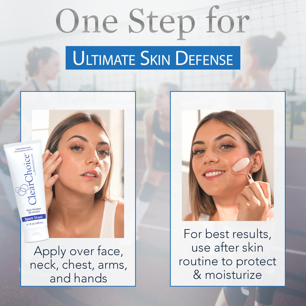 ClearChoice protector solar facial SPF 45 para uso diario.