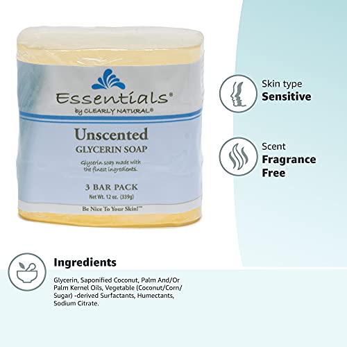 Empaque variable de Clearly Natural Essentials, jabón de glicerina sin fragancia