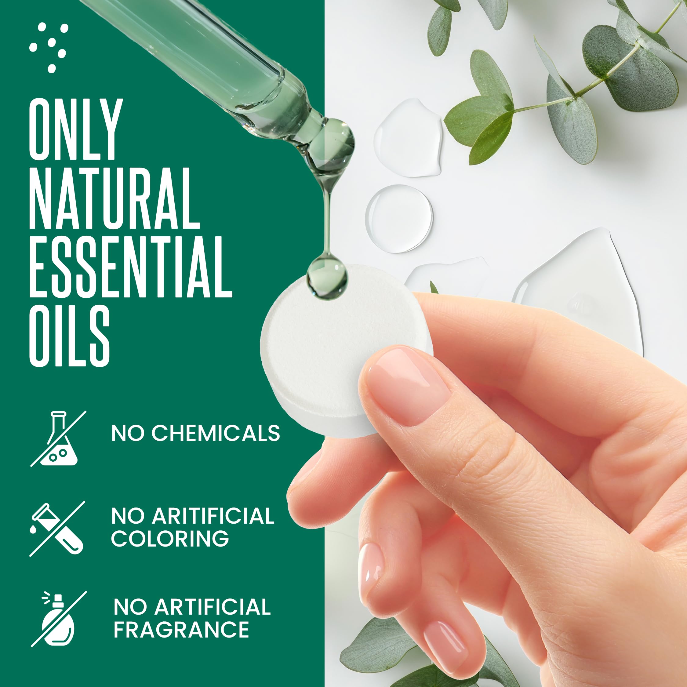 CLEVERFY aromaterapia para ducha, tabletas de eucalipto que relajan suavemente.