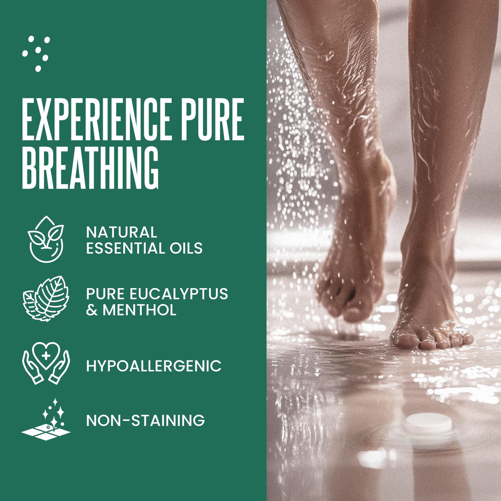 CLEVERFY tabletas de ducha eucalipto, aroma energizante para un inicio de día.