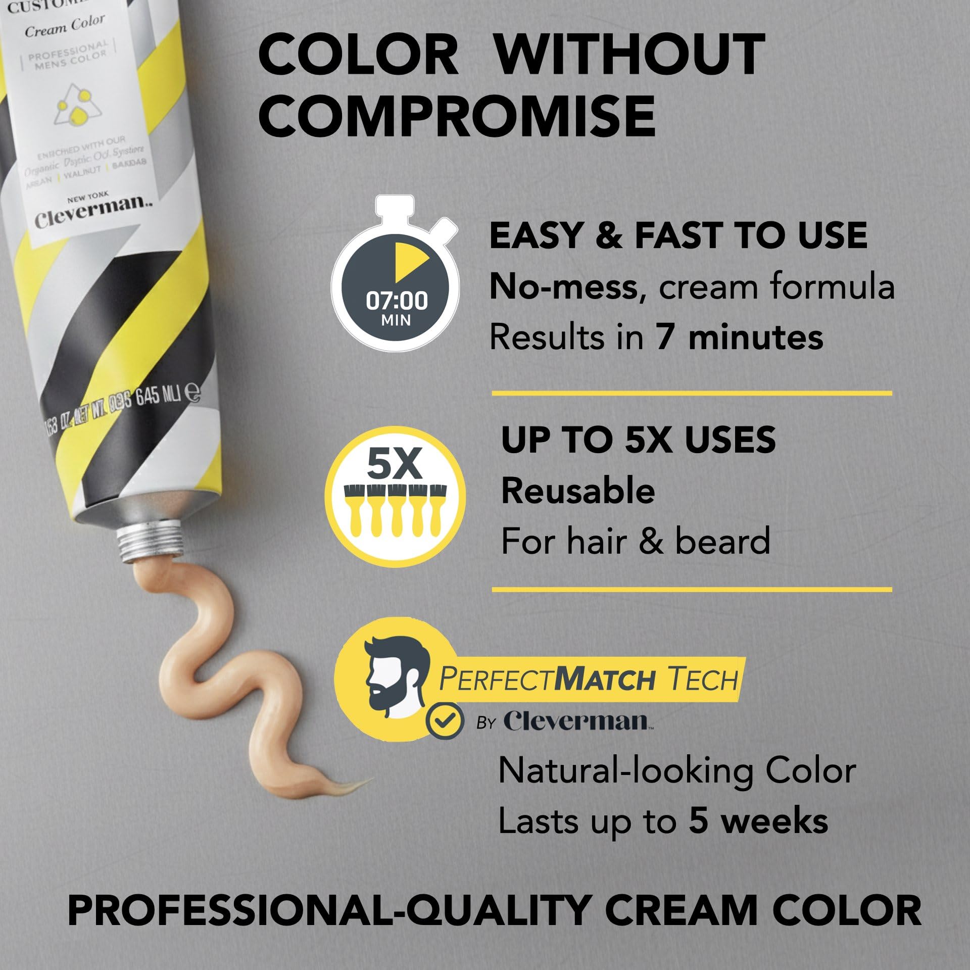 Crema color CLEVERMAN Caoba con textura suave y cobertura uniforme