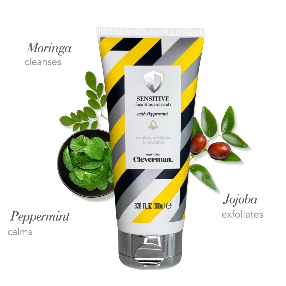 Cleverman Sensitive: limpieza profunda con moringa sin resecar la piel.