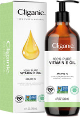 Cliganic Aceite de Vitamina E 240000 UI en botella para hidratación de la piel