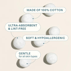 Cliganic bolas de algodón puras, suaves y absorbentes para rostro.
