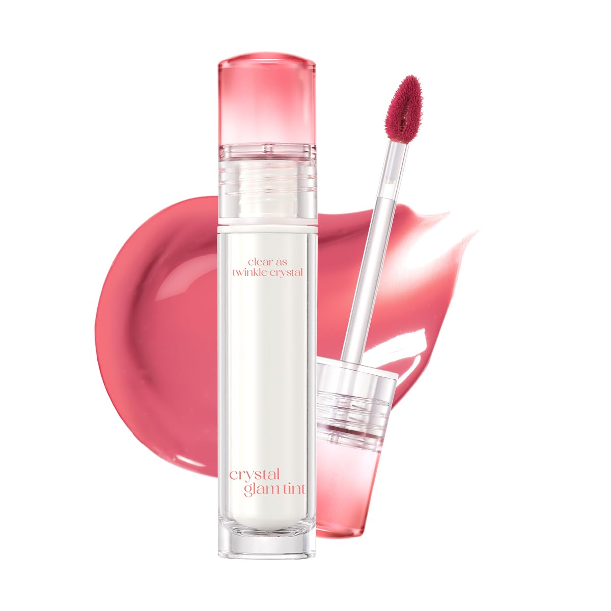 CLIO Crystal Glam Tint frasco-brillo: acabado luminoso y efecto vidrio para labios.