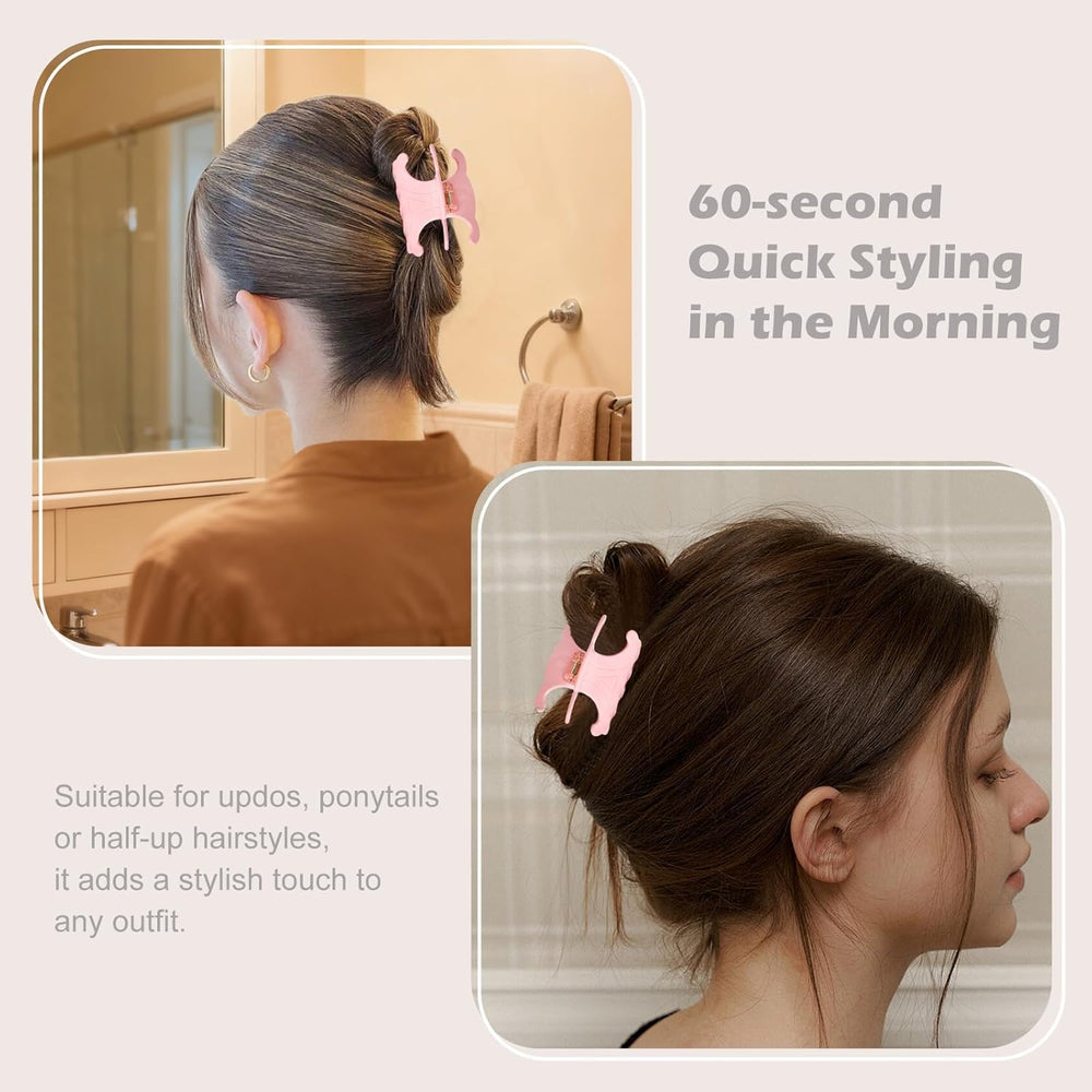 Clips mariposa acetato en viaje, ligeros y portátiles para arreglos instantáneos.