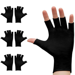 Guantes Clofiak sin dedos de algodón negros en un set de 3 pares para uso diario