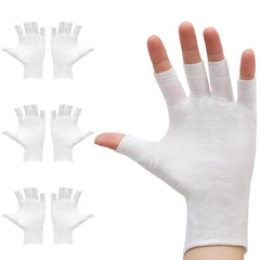 Clofiak guantes sin dedos blancos permiten usar el teléfono mientras hidratan la piel.