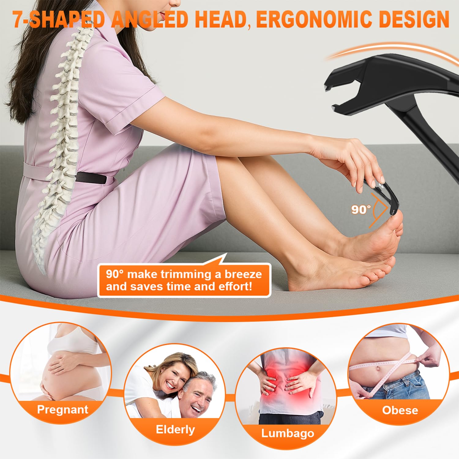 CLPPNA mango largo ergonómico para alcance cómodo