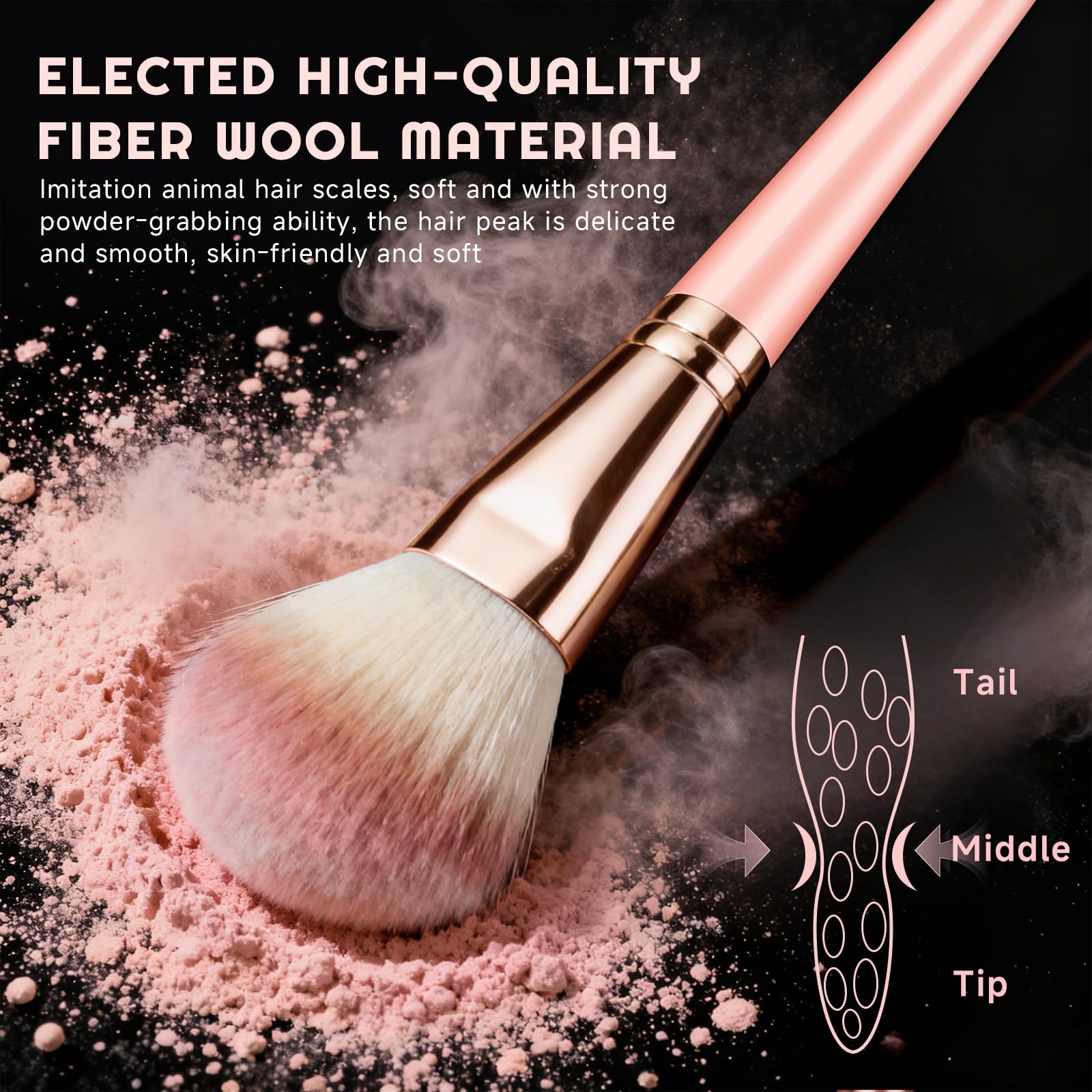 CLRDZN brocha corrector rosa para precisión sin líneas.