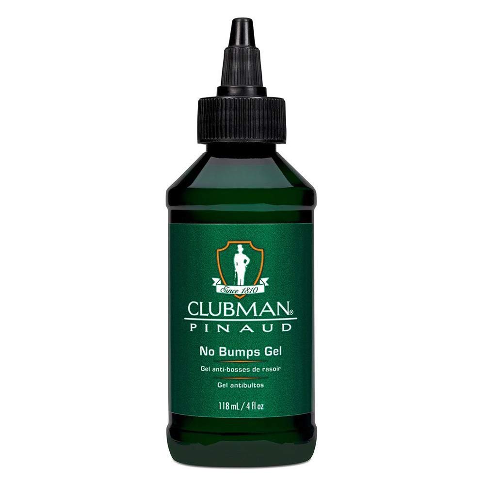 Gel Clubman Pinaud para afeitado que alivia irritación y cuida la piel.