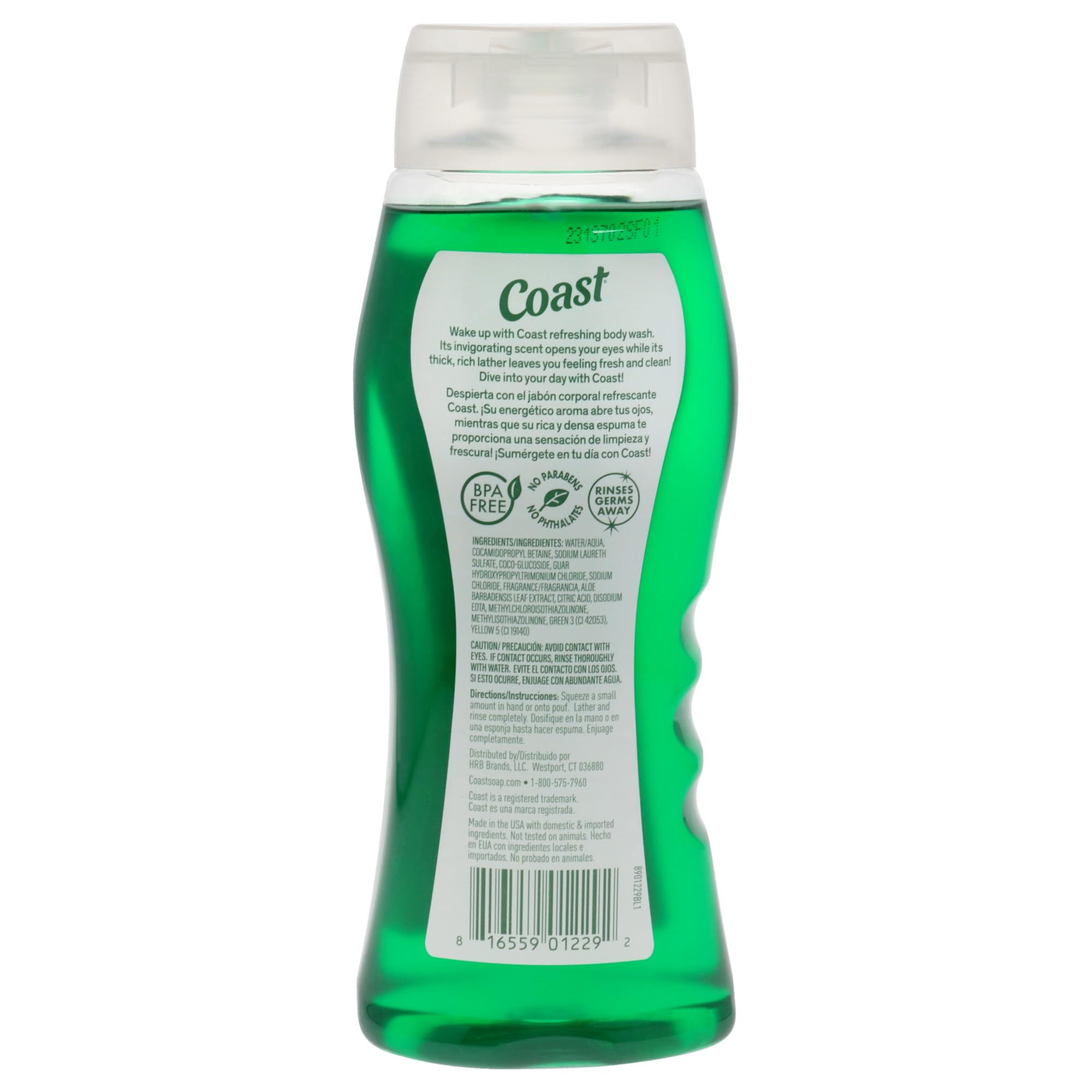 Espuma cremosa de Coast Emerald Burst para una ducha rejuvenecedora