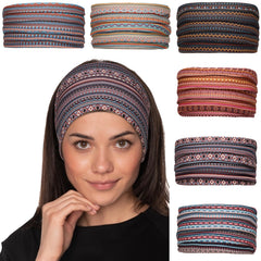 Cobahom banda cabello ancho boho para yoga y deporte, sujeción cómoda