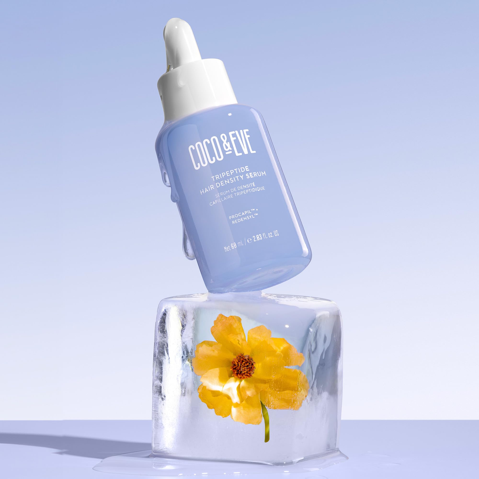 Coco & Eve sérum textura-ligera para cuero cabelludo cómodo.