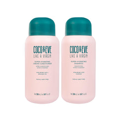 Coco & Eve Like a Virgin Champú botella frontal, hidratación inmediata para cabellos secos.