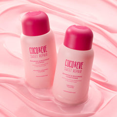 Acondicionador Coco & Eve Repair & Restore, botella lista para desenredar cabello dañado y teñido.