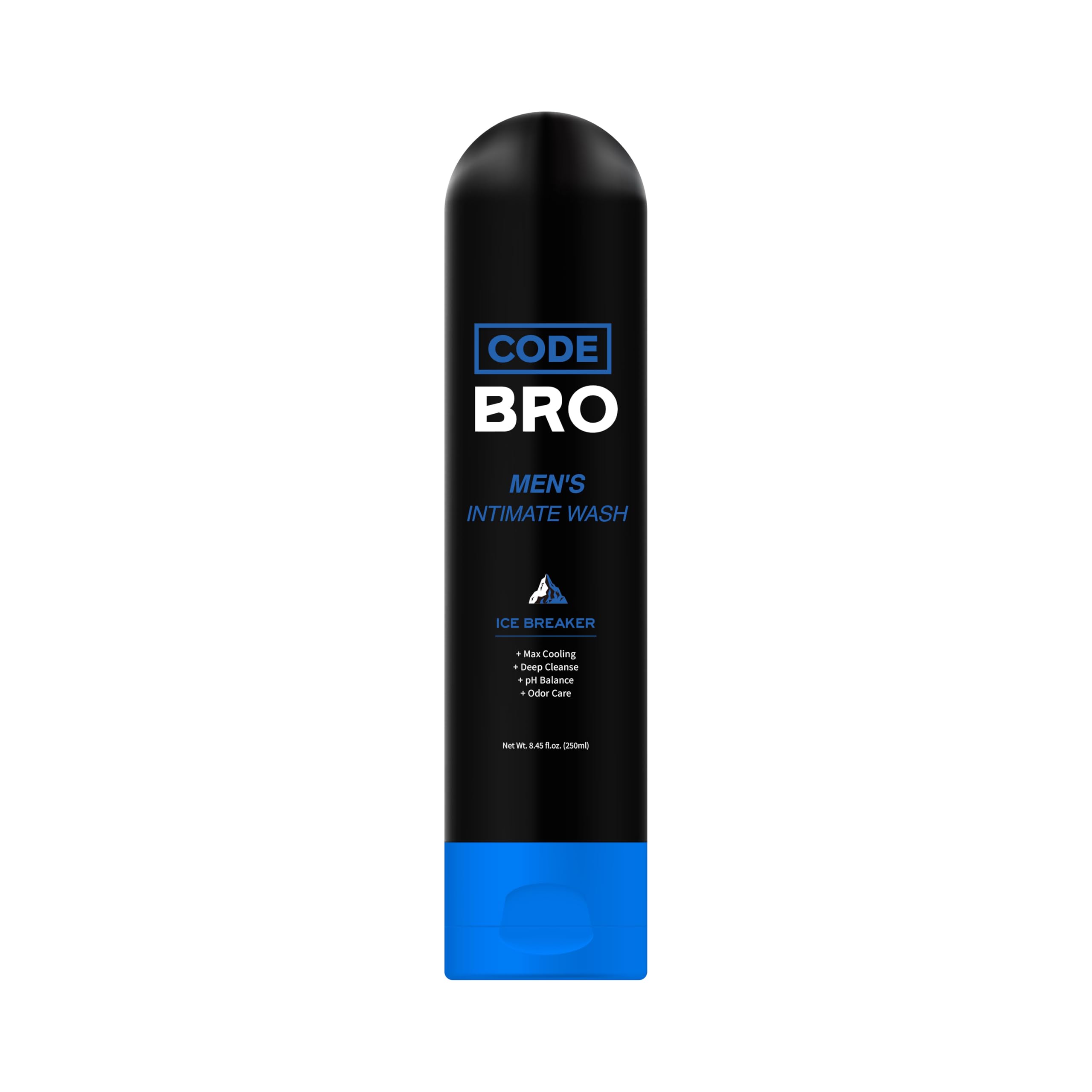 Code Bro Ice Breaker: botella en mano, higiene íntima cómoda para uso diario.