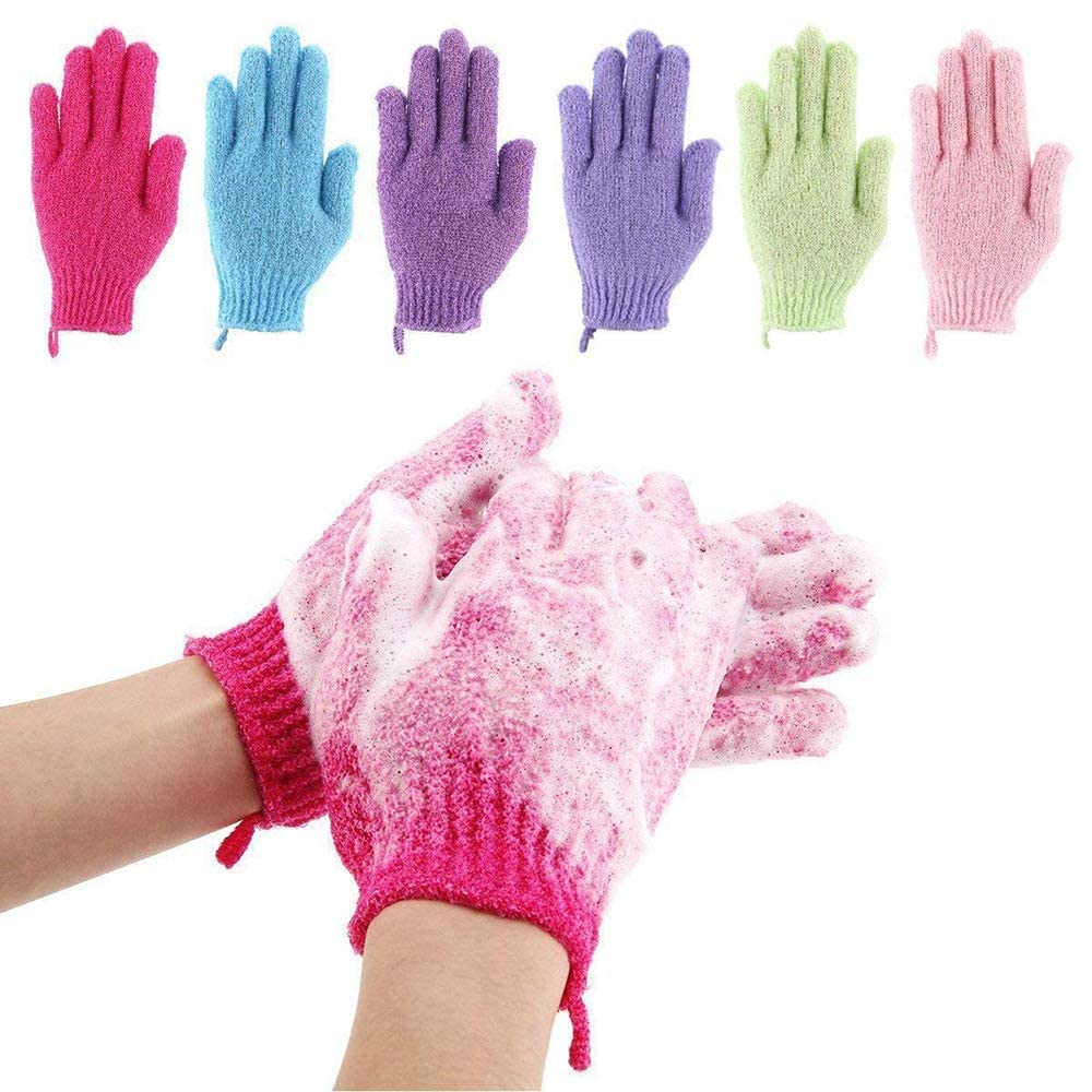 Guantes Codream exfoliantes para ducha, vista frontal del empaque, exfoliación suave